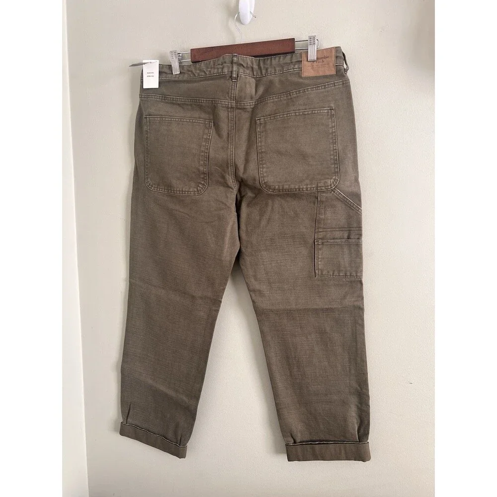 NWT Abercrombie & fitch iconic twill 100%cotton RELAXED taper size 34 - Picture 3 of 9